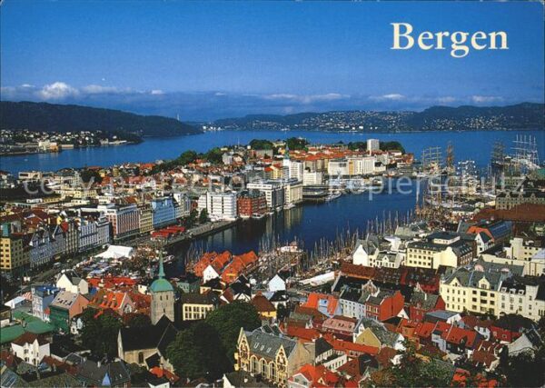 Bergen Norwegen Panorama Hafen