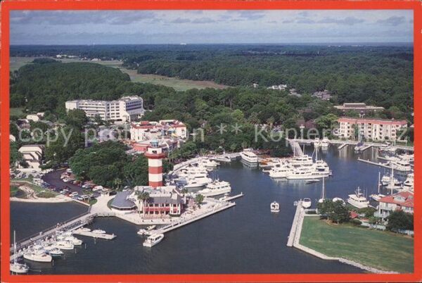 Hilton Head Island Harbour Town Lighthouse aerial view