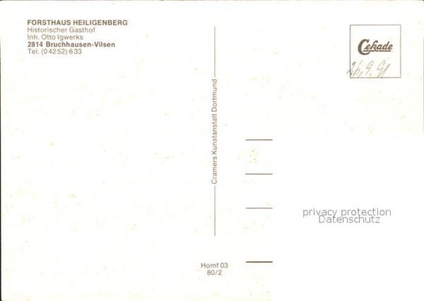 Bruchhausen-Vilsen Forsthaus heiligenberg Historische Gast – Bild 2