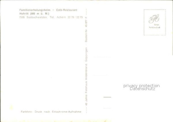 Sasbachwalden Familienerholungsheim Hohritt – Bild 2