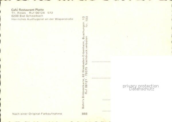 Bad Schwalbach Waldcafe Platte – Bild 2