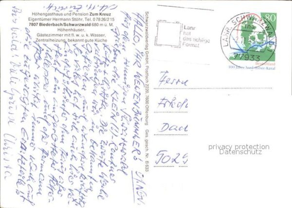 Biederbach Schwarzwald Gasthaus Pension zum Kreuz – Bild 2