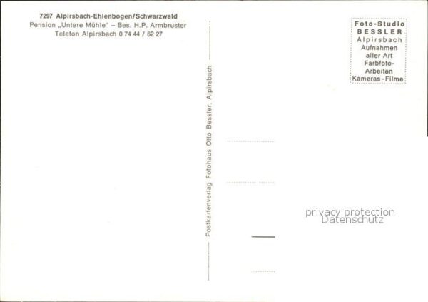 Alpirsbach Ehlenbogen Pension Untere Mühle – Bild 2