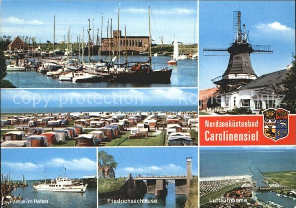Carolinensiel-Harlesiel Ostfriesland Mühle Fliegeraufnahme Friedrichsschleus