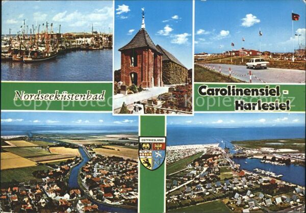 Carolinensiel-Harlesiel Ostfriesland Fliegeraufnahme Kapelle Hafen