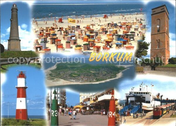 Borkum Turm Strand Fähre Strassenansicht