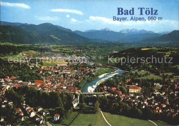 Bad Toelz Fliegeraufnahme Blick Kalvarienberg Isa