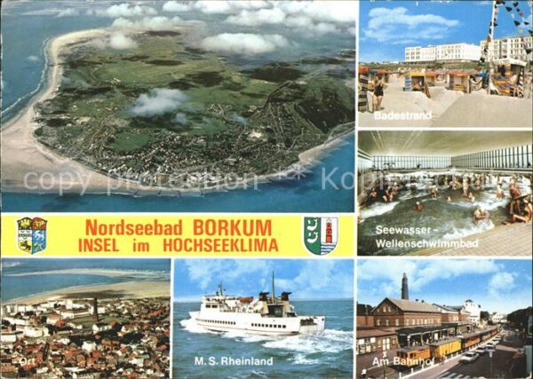 Borkum Fliegeraufnahme Strand Seewasser Wellen