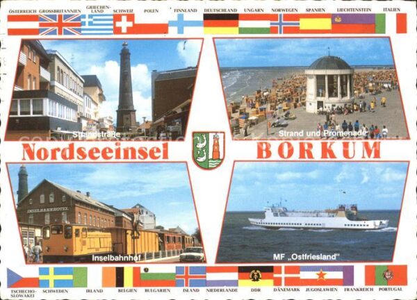 Borkum Fahne Strand Promenade MF Ostfriesland