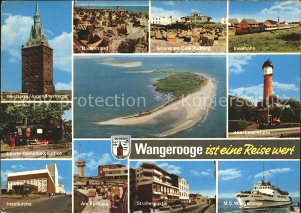 Wangerooge Nordseebad Letzte Dampflokomotive Kirche M.S. Wang