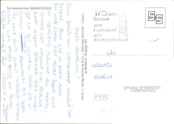 Wangerooge Nordseebad Fliegeraufnahme Gedicht – Bild 2