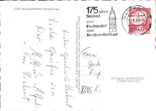 Wangerooge Nordseebad Fliegeraufnahme Strand Westturm – Bild 2