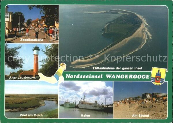 Wangerooge Nordseebad Fliegeraufnahme Hafen Strand Priel Deic