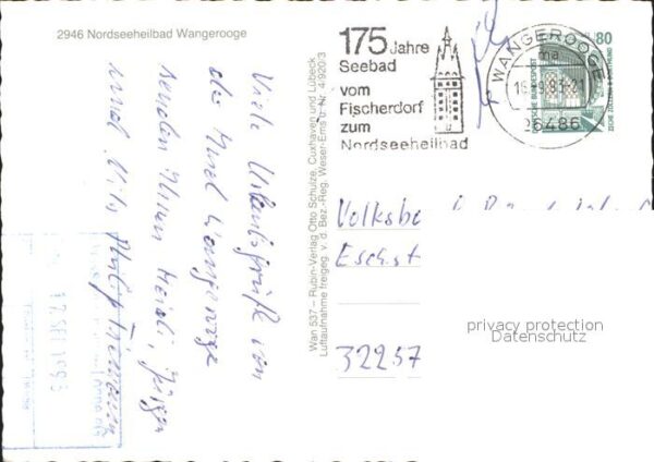 Wangerooge Nordseebad Fliegeraufnahme Hafen Strand Priel Deic – Bild 2