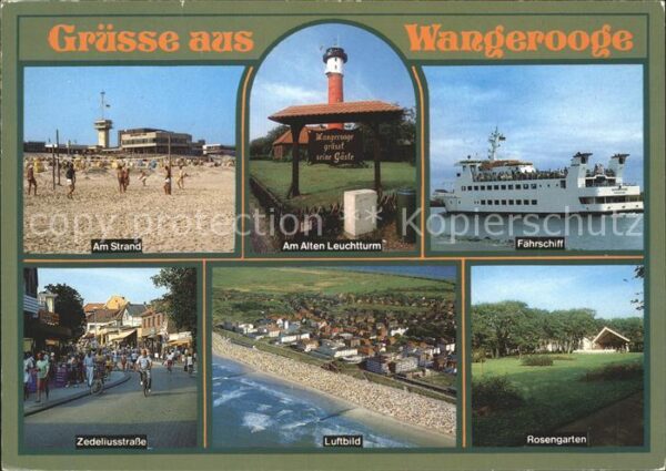 Wangerooge Nordseebad Fliegeraufnahme Fährschiff Rosengarten