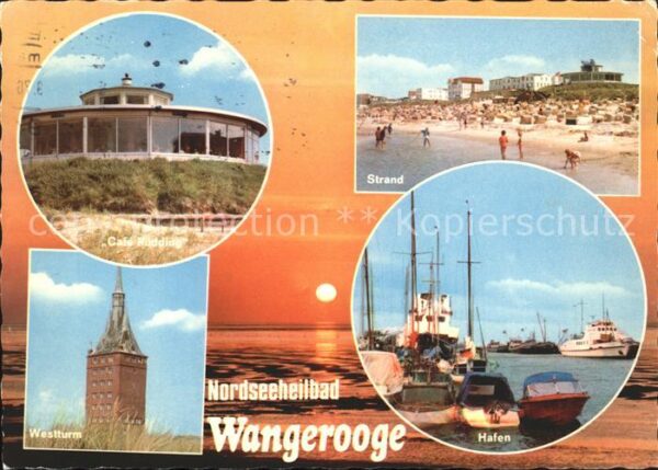 Wangerooge Nordseebad Hafen Strand Cafe Pudding Westturm