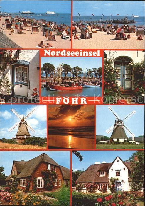 Wyk Foehr Mühle Strand Häuser Segelboote