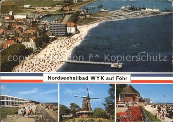 Wyk Foehr Fliegeraufnahme Wellenbad Mühle Strand