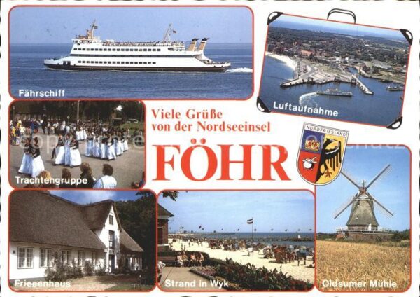 Wyk Foehr Fährschiff Fliegeraufnahme Oldsumer Müh