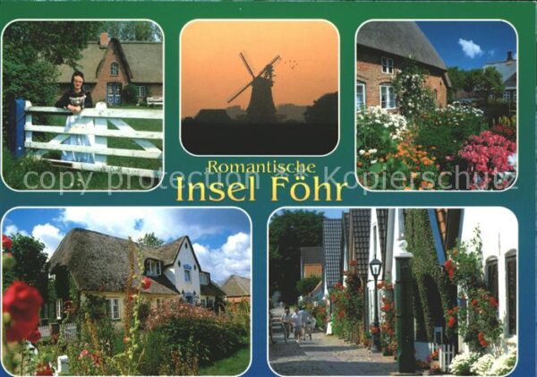 Wyk Foehr Mühle Nationaltracht Häuser