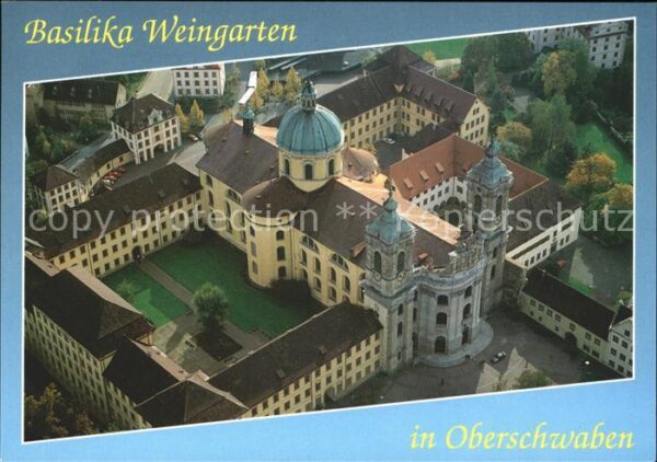 Weingarten Wuerttemberg Basilika Barockkirche Fliegeraufnahme