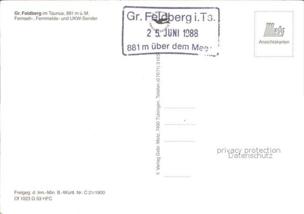 Feldberg Taunus Fernseh- Fernmelde- UKW-Sender – Bild 2
