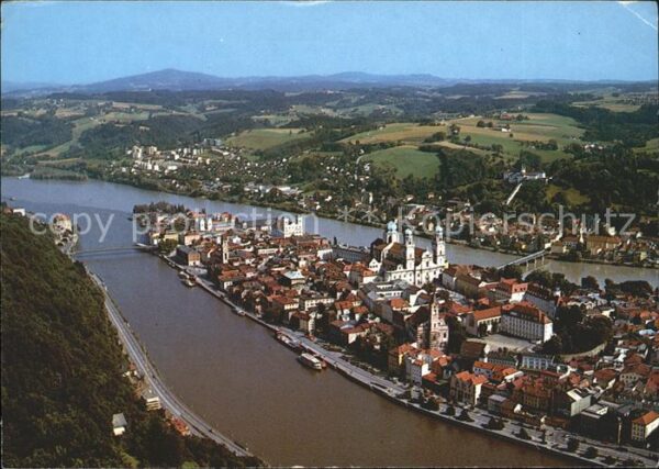 Passau Drei-Flüsse Stadt. Donau Inn Ilz Fliege