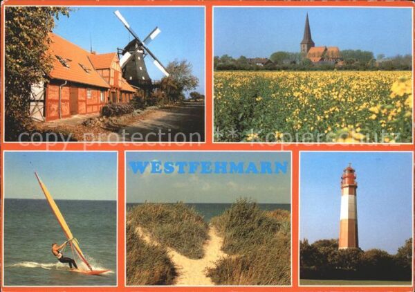 Westfehmarn Kirche Turm Mühle