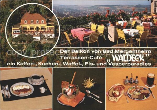 Bad Mergentheim Terrasse Cafe Waldeck Balkon Kuchen- Wa