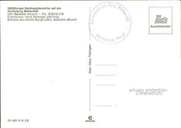 Beilstein Mosel 1000jähriger Reichsgrafenkeller Reichsb – Bild 2