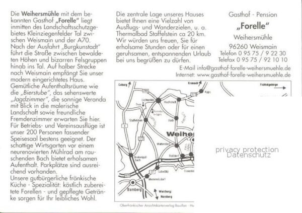 Weismain Gasthof Forelle Weihersmühle – Bild 2