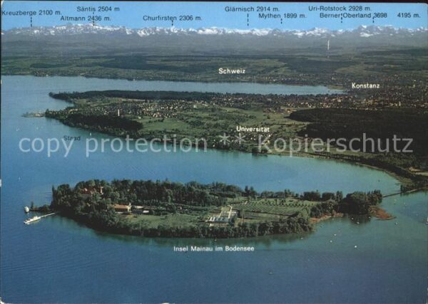 Insel Mainau Bodensee mit Konstanz und Staad Alpensi