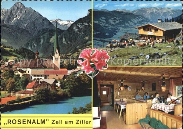 Zell Ziller Tirol Jausenstation Rosenalm Ortsblick Gastra