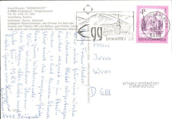 Andelsbuch Vorarlberg Hotel Pension Sonnenhof – Bild 2