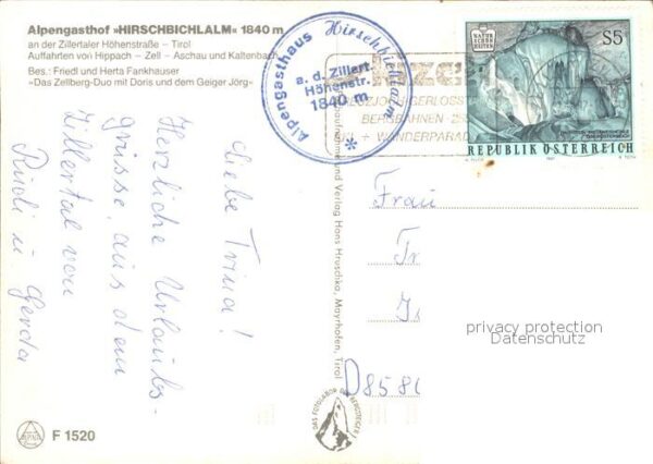 Zillertal Tirol Alpengasthof Hirschbichlalm – Bild 2