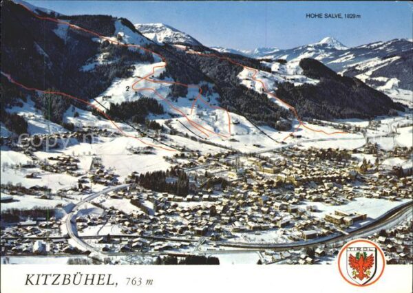 Kitzbuehel Tirol mit Hohe Salve Fliegeraufnahme
