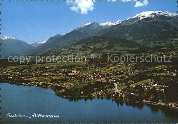 Seeboden Millstaettersee mit Millstättersee Fliegeraufnahme
