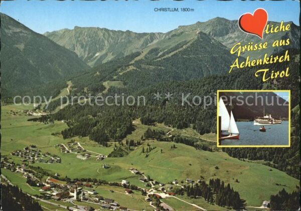 Achenkirch am Achensee mit Christlum Fliegeraufnah