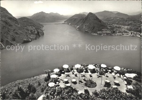 Lago di Lugano TI mit Monte Bre von der Kulm Terrasse