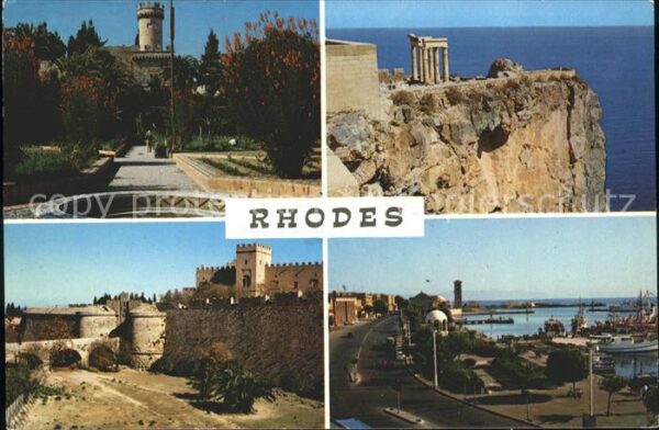 Rhodos Rhodes Aegaeis Hafen Palast Tempel Ruine Antike Turm