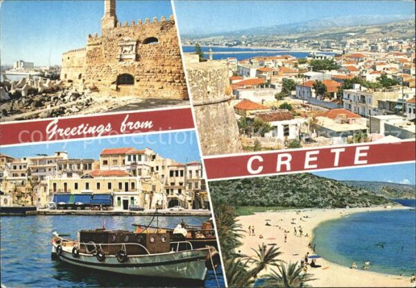 Crete Kreta Festung Stadtmauer Hafen Fischkutter St