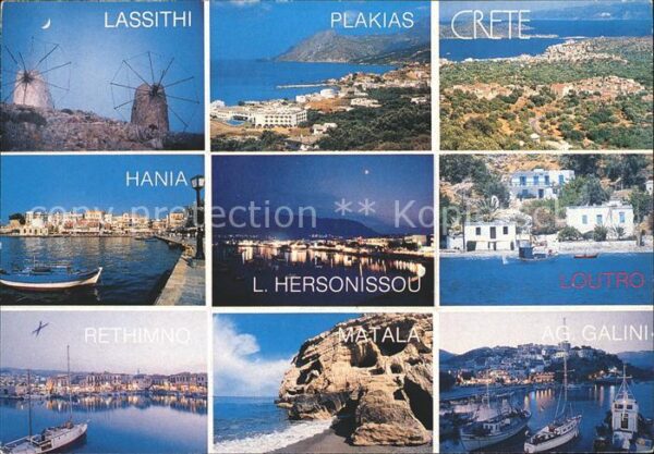 Crete Kreta verschiedene Urlaubsorte der Insel Wind