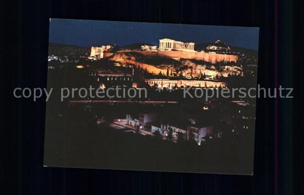 Athenes Athen Propylaea beleuchtet Akropolis Tempel A