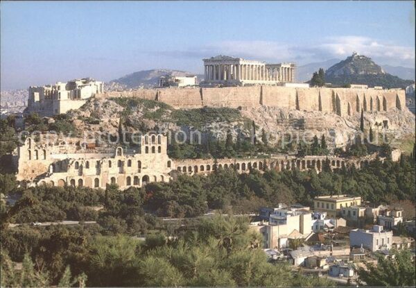 Athenes Athen Ansicht der Akropolis vom Philopappos D
