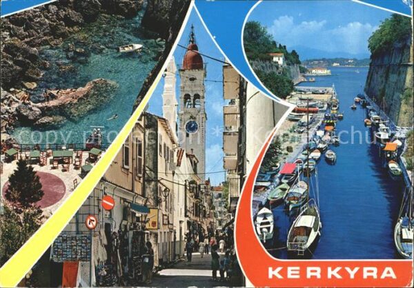 Kerkyra Strassenpartie Hafen Bucht
