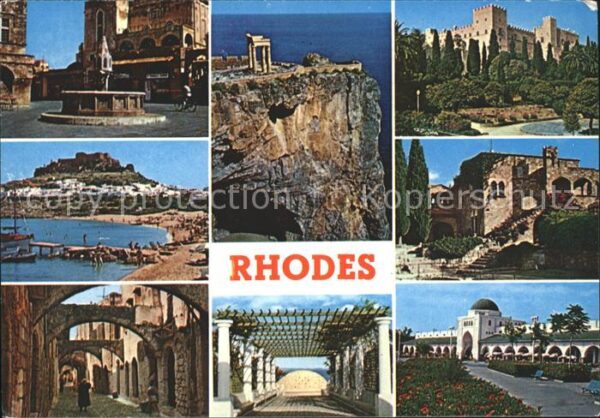 Rhodes Rhodos Greece Teilansichten Tempel Ruine Festung Stra