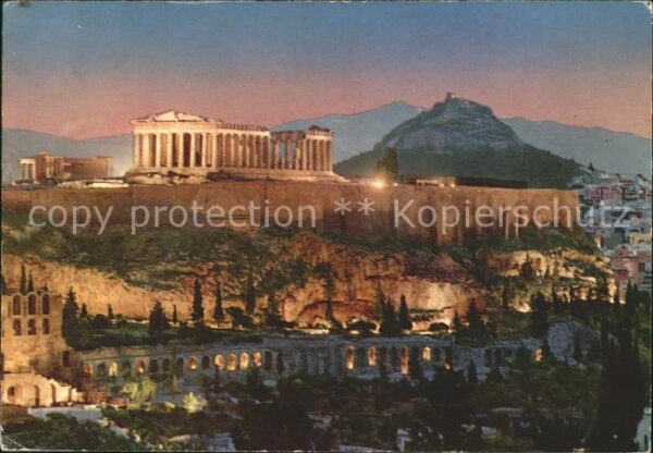 Athens Athen Akropolis bei Nacht Tempel Ruine Antike