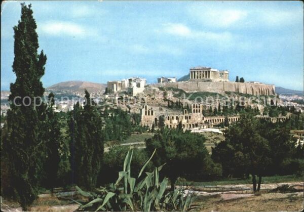 Athenes Athen Akropolis Blick vom Gefängnis des Sokra