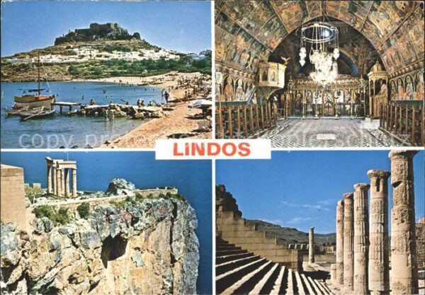 Lindos Lindo Strand Akropolis Tempel Antike Palast W