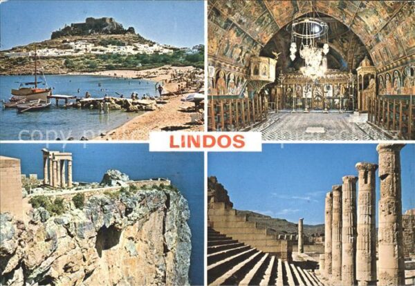 Lindos Lindo Strand Akropolis Tempel Ruine Antike Pa